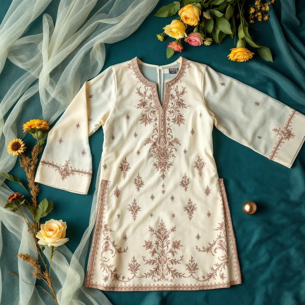 Ivory Rose Gold Exclusive - Unstitched 3-piece suit by Parakh