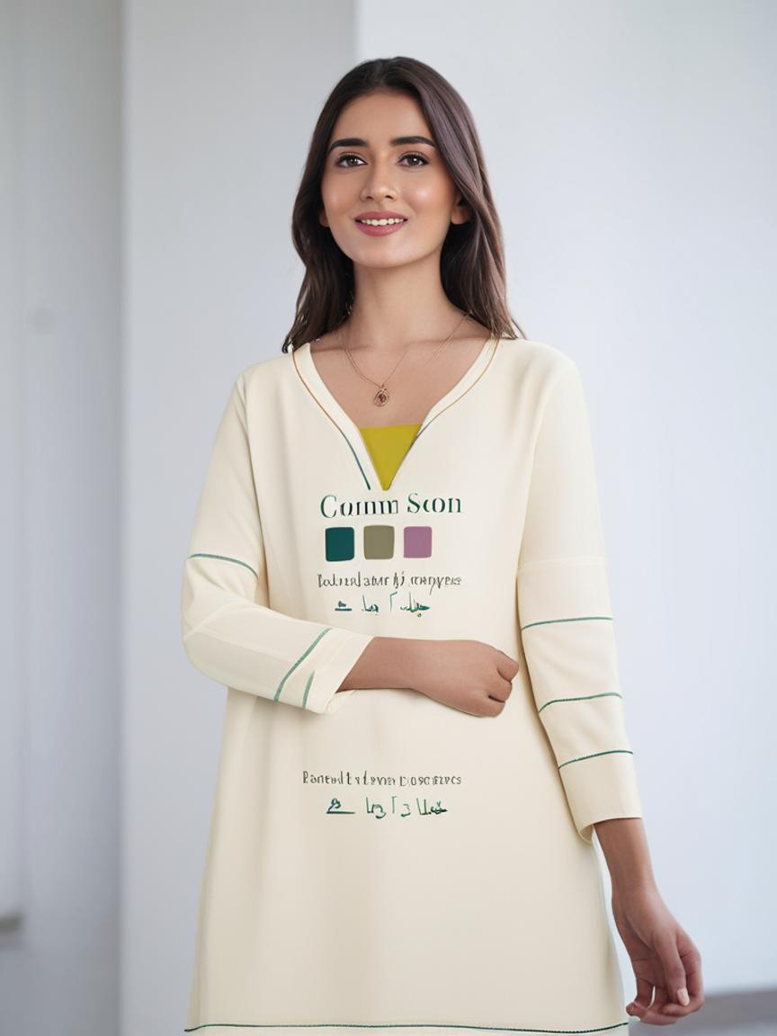 Model wearing Floral Print — Coral Green