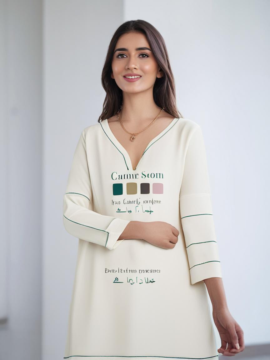 Model wearing Digital Print — Lilac Grey